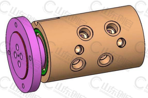 Y3X6A型多介質(zhì)四通路旋轉(zhuǎn)接頭三維立體圖